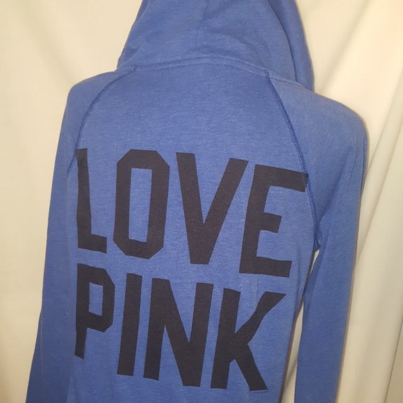 VICTORIA SECRET JACKET BLUE PINK SMALL ZIPPER - Picture 7 of 10